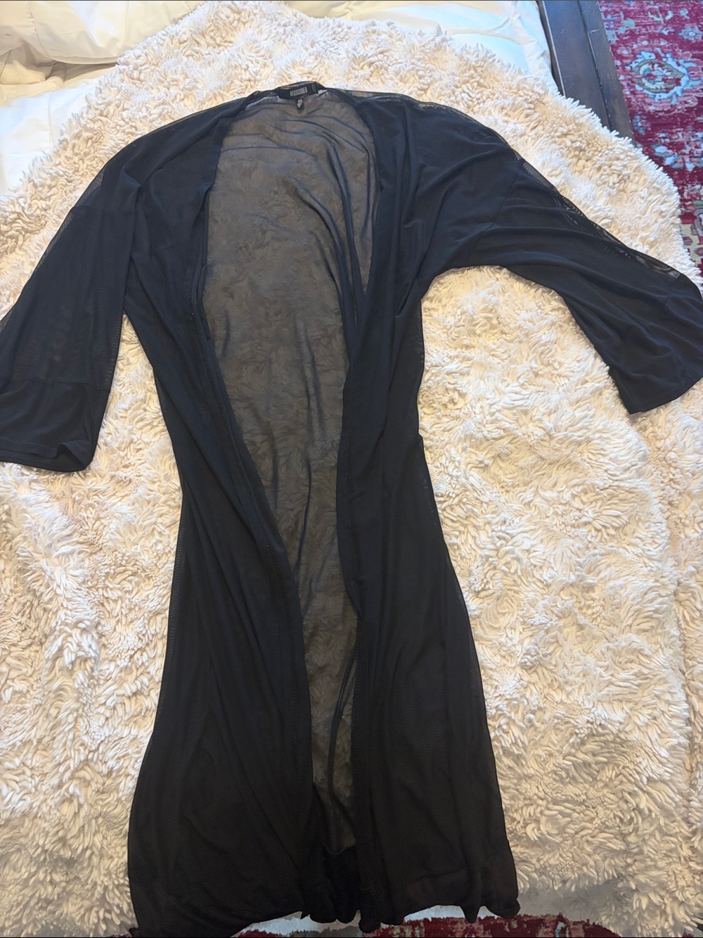 Missguided Black Sheer Lightweight Duster Cardigan